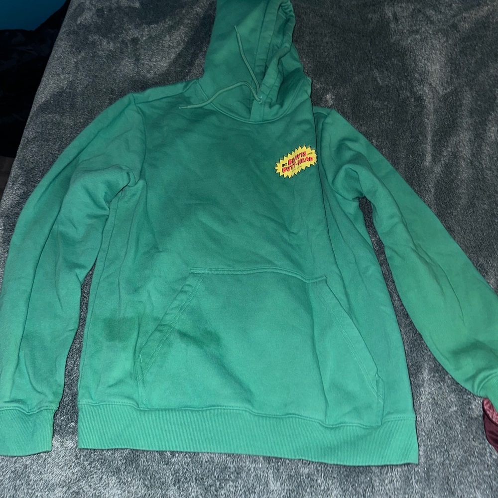 H&M Vibrant Green Hoodie Beavis and Butt-Head size M